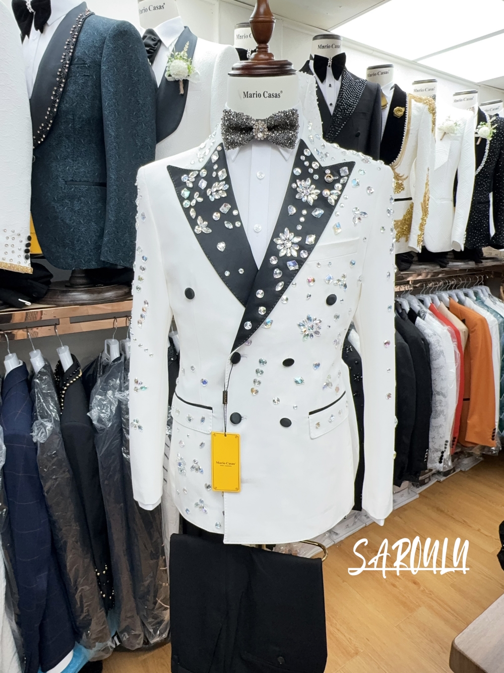Elegant Formal Men'S Wear - 2025 Sparkly In Stock Crystals Men's