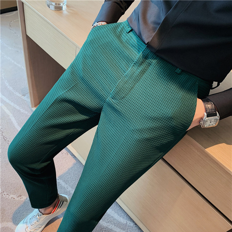 Men'S Formal Style - 2024 Autumn New Waffle Stretch Waist