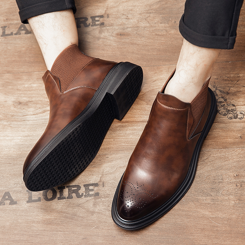 Men'S Formal Style - High-top leather shoes are versatile for