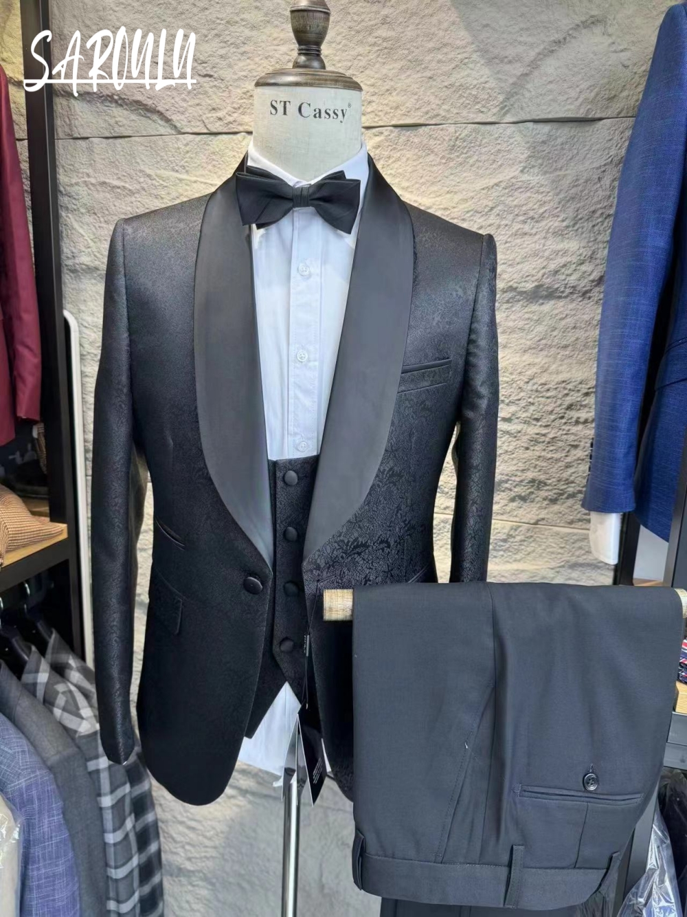 Elegant Formal Men'S Wear - Daily Textured Men's Suit Elegant Wedding