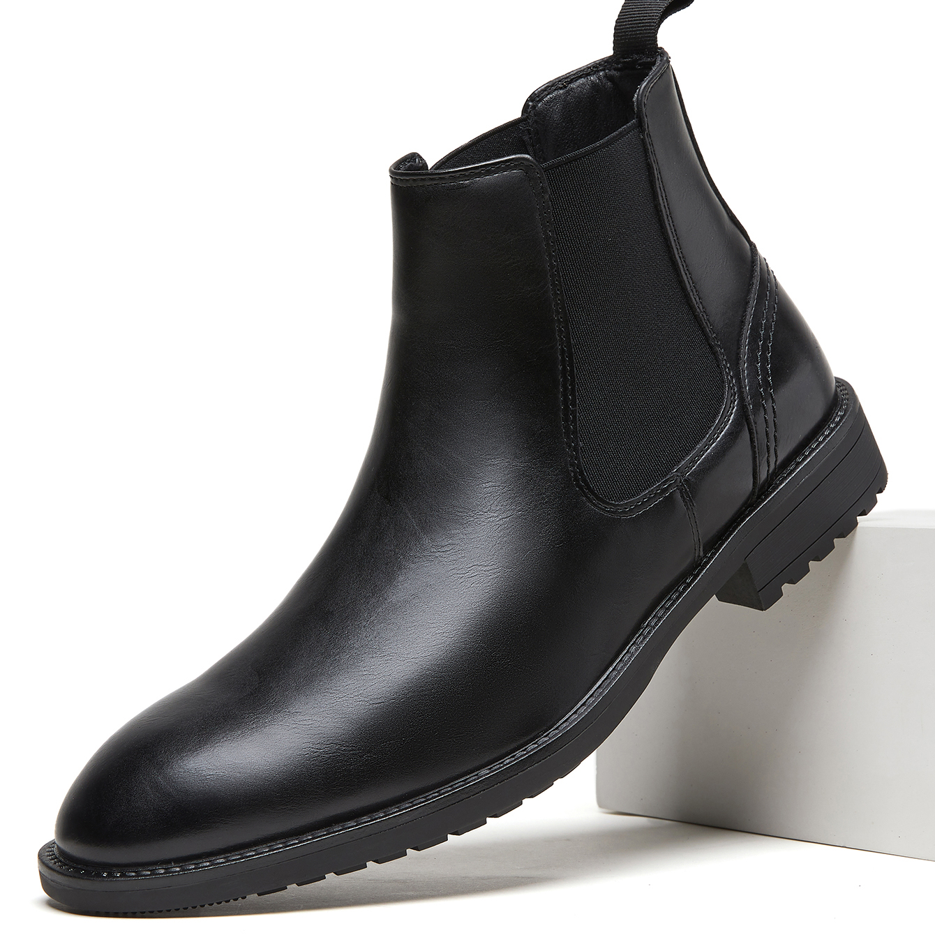 Men Leather Chelsea Boots Slip - Men'S Formal Style のレビューと価格