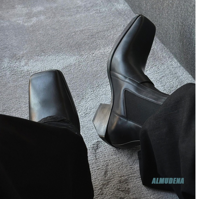 Square Toe Men's Black Leather - Men'S Formal Style のレビューと価格
