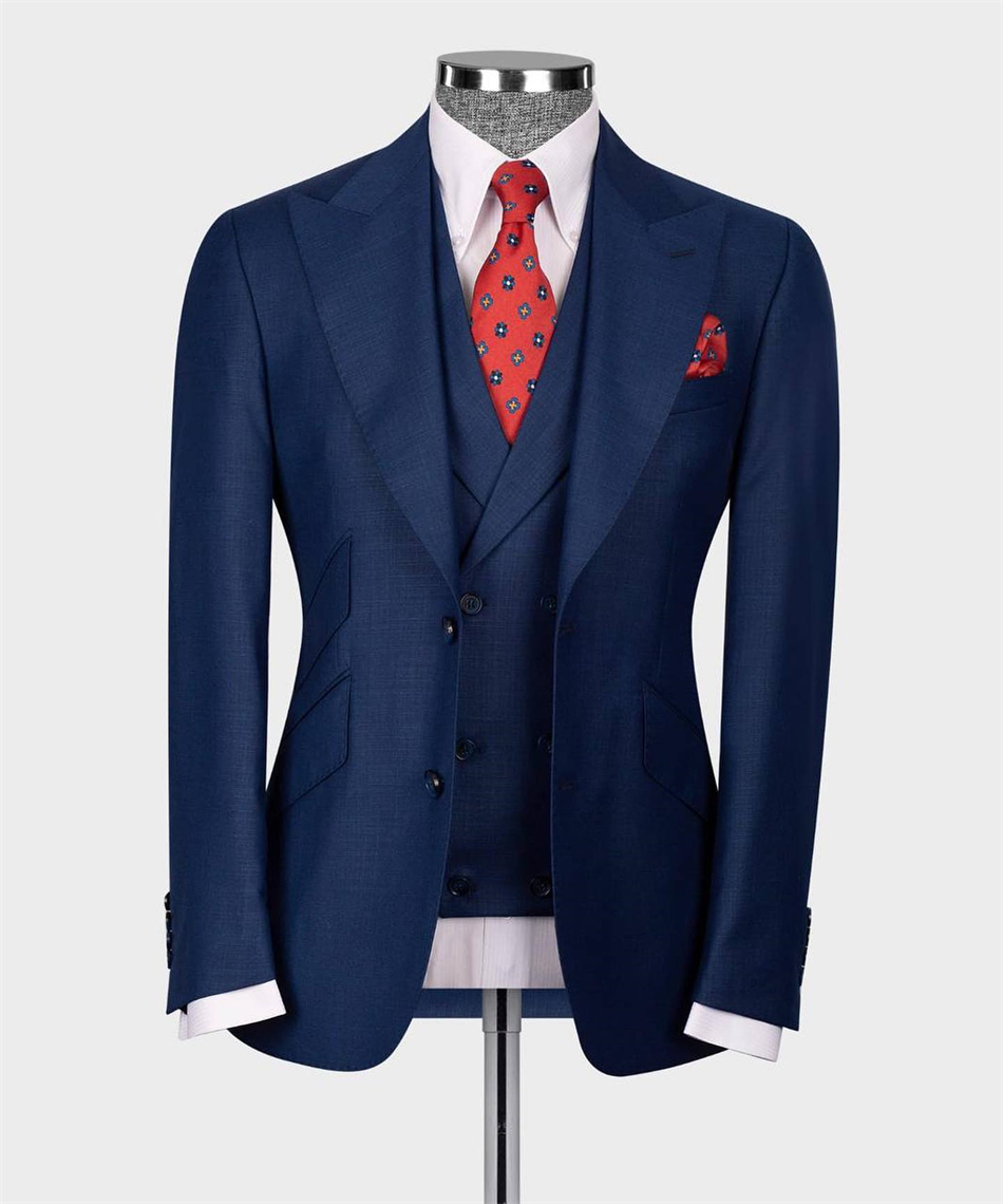 Elegant Navy Blue Classic Wedd - Elegant Formal Men'S Wear のレビューと価格