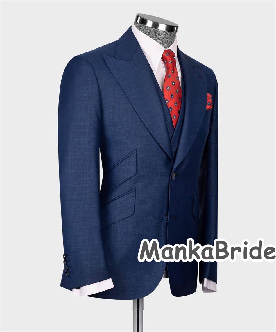 Elegant Navy Blue Classic Wedd - Elegant Formal Men'S Wear のレビューと価格