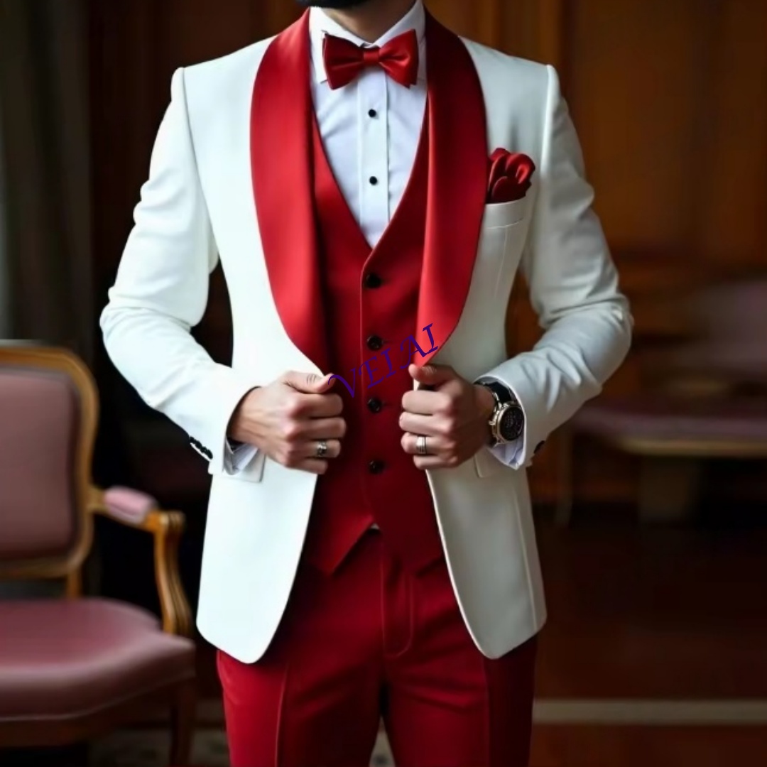 CustomizedNew White And Red Me - Men Formal Wear Wedding のレビューと価格