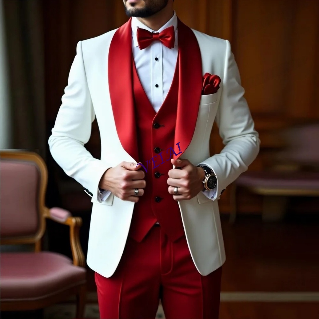 CustomizedNew White And Red Me - Men Formal Wear Wedding のレビューと価格