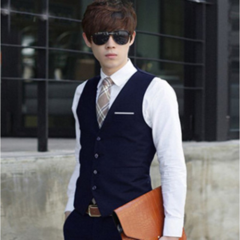 Men British Slim Fit Suit Vest - Elegant Formal Men'S Wear のレビューと価格