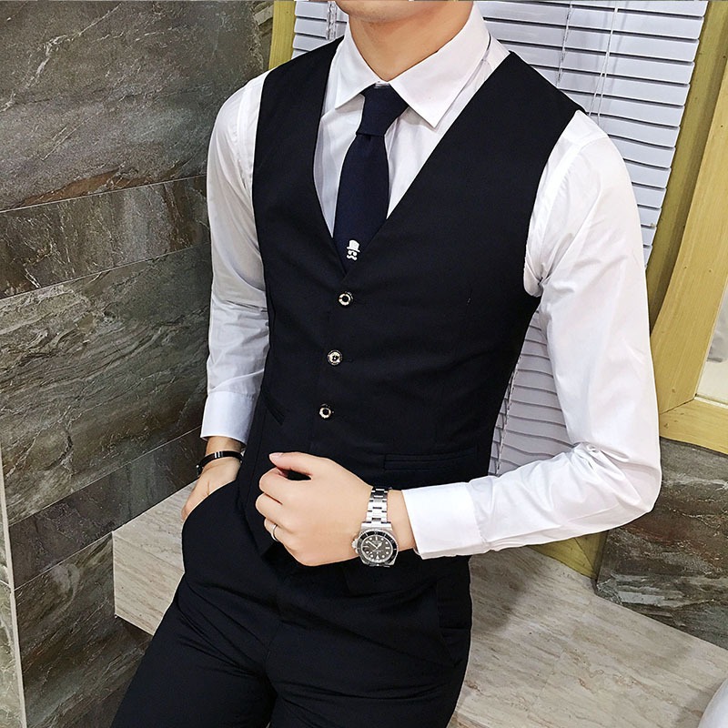 Men British Slim Fit Suit Vest - Elegant Formal Men'S Wear のレビューと価格