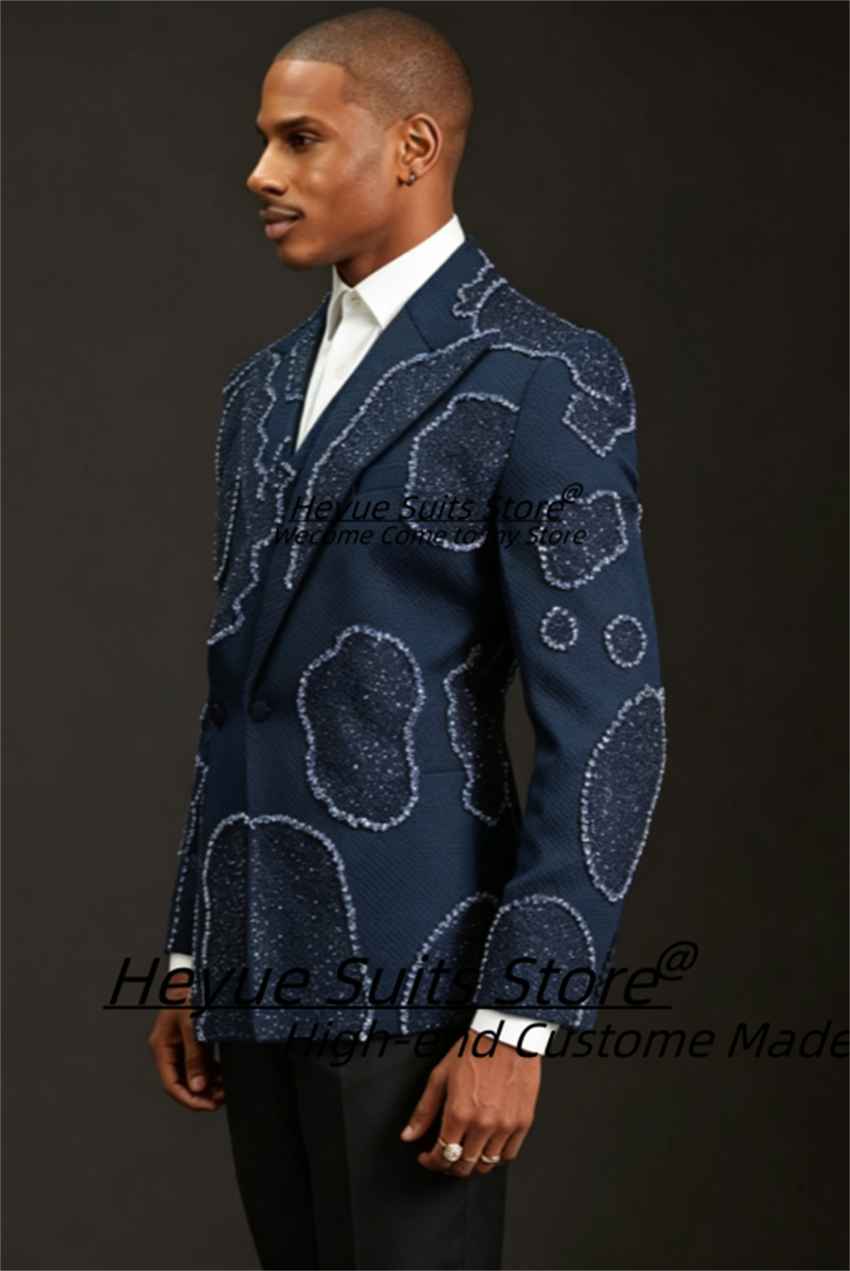 Gorgeous Crystal Embroidery Gr - Men Formal Wear Wedding のレビューと価格
