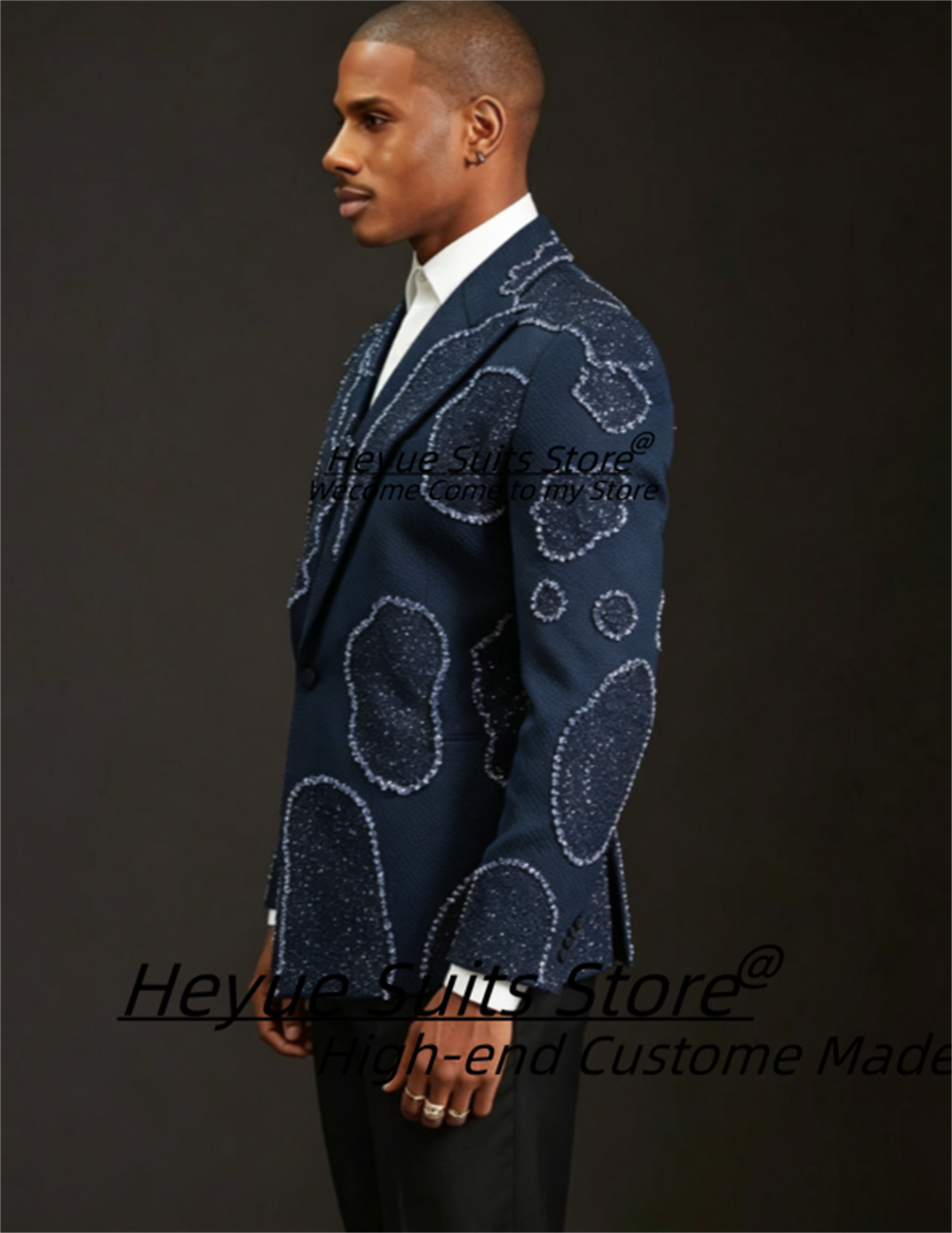 Gorgeous Crystal Embroidery Gr - Men Formal Wear Wedding のレビューと価格