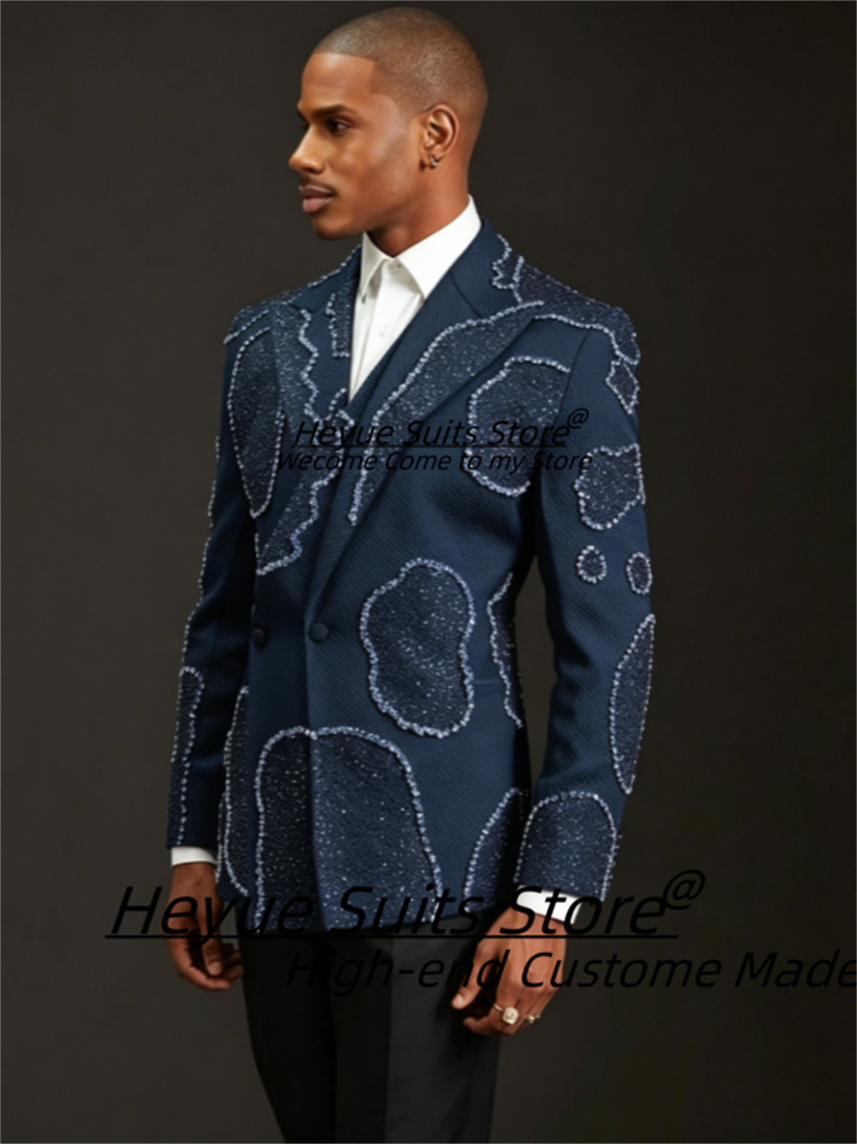 Gorgeous Crystal Embroidery Gr - Men Formal Wear Wedding のレビューと価格