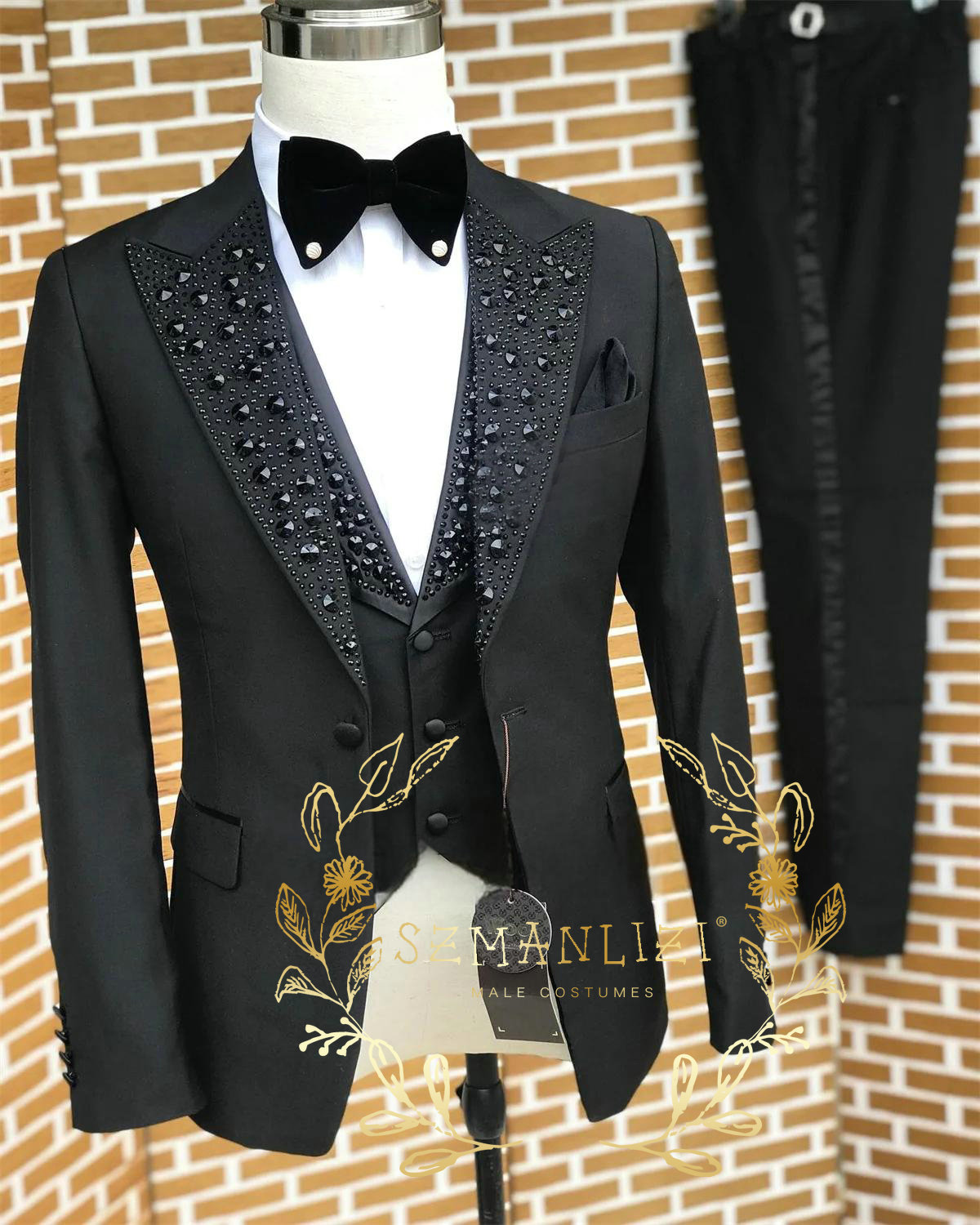 Black Men Suits Luxury Stone C - Formal Wear For Men In Wedding のレビューと価格