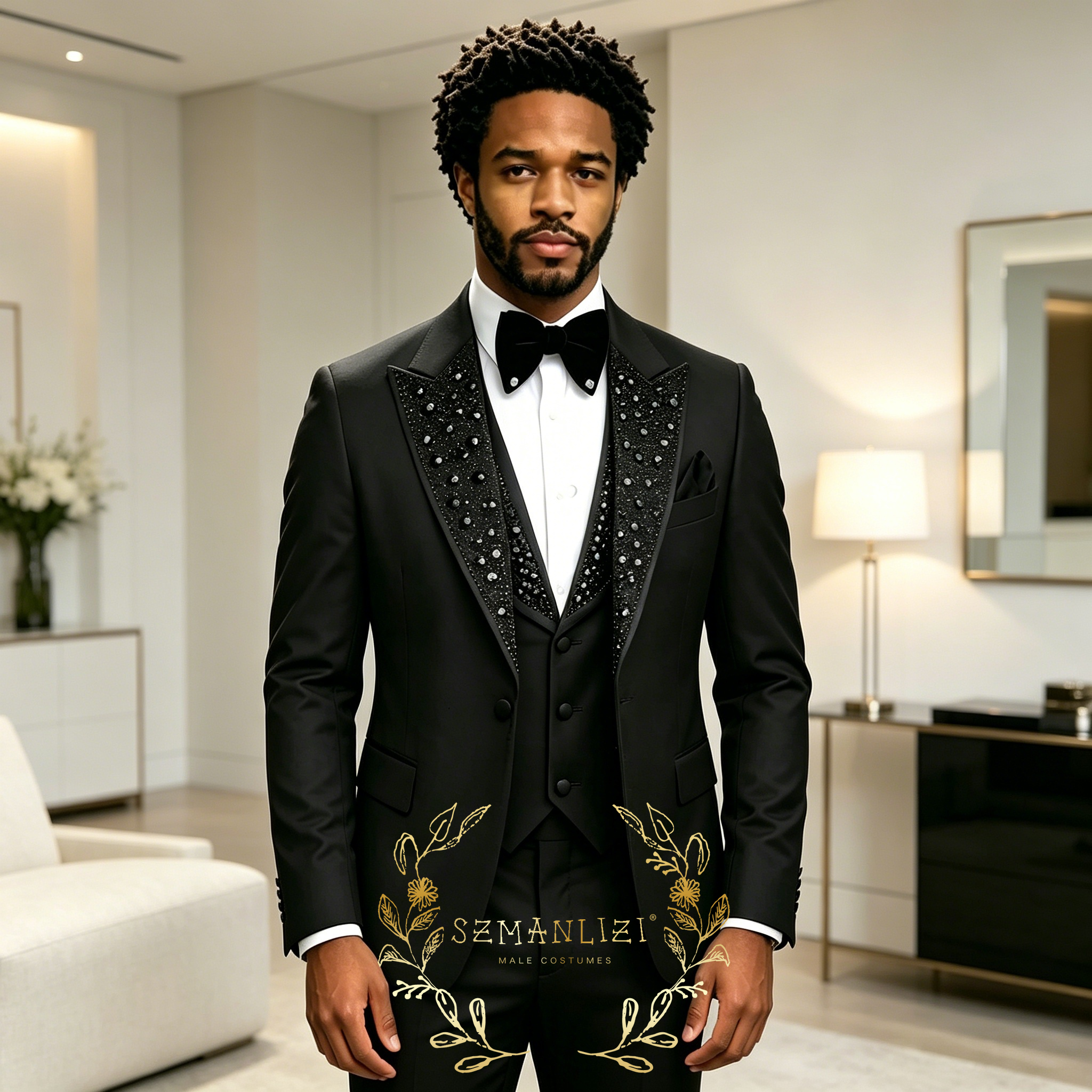 Black Men Suits Luxury Stone C - Formal Wear For Men In Wedding のレビューと価格