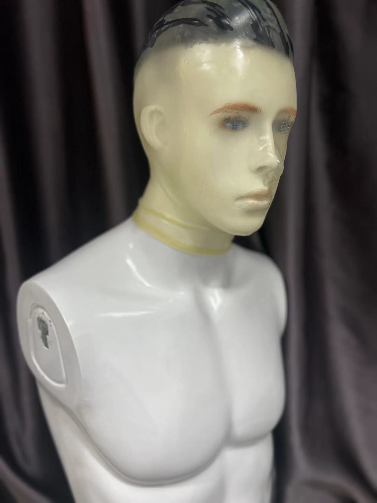 latex fetish man gloves  rubbe - Men Formal Wear Vest のレビューと価格