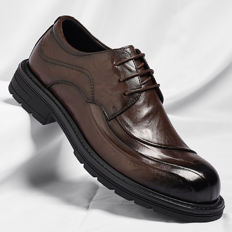 Brown Burnished Genuine Leathe - Formal Wear For Men In Wedding のレビューと価格