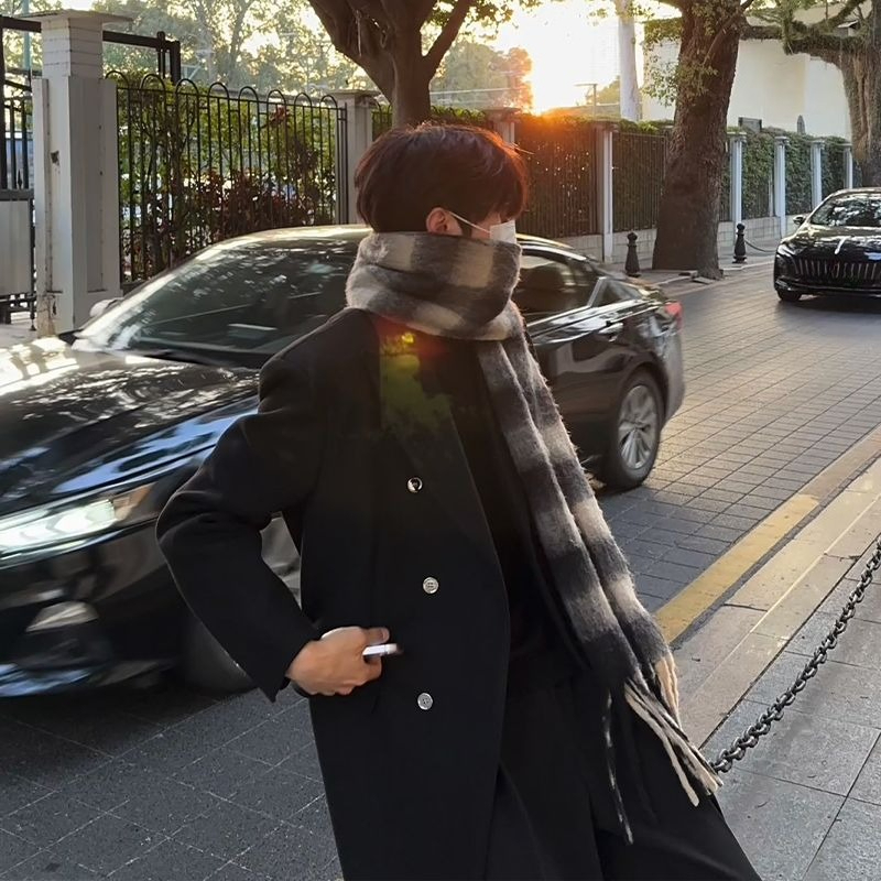Korean Inspired Men's Wool Ove - Men'S Formal Wear In Winter のレビューと価格