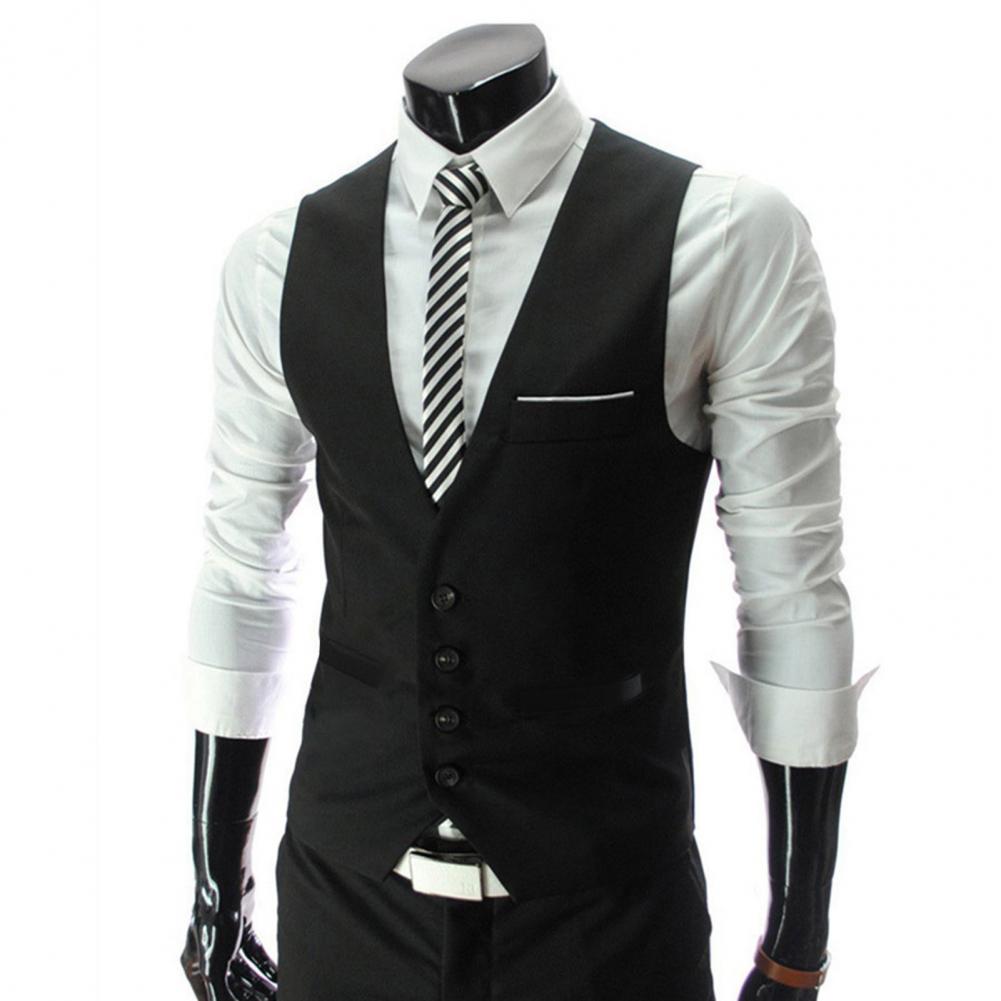 Men Vest Single Breasted Suit  - Men Formal Wear Vest のレビューと価格