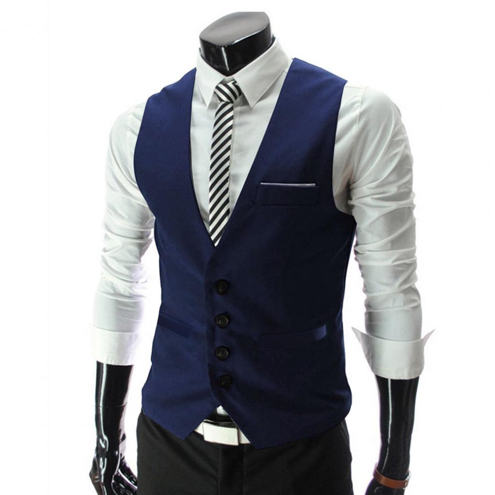 Men Vest Single Breasted Suit  - Men Formal Wear Vest のレビューと価格