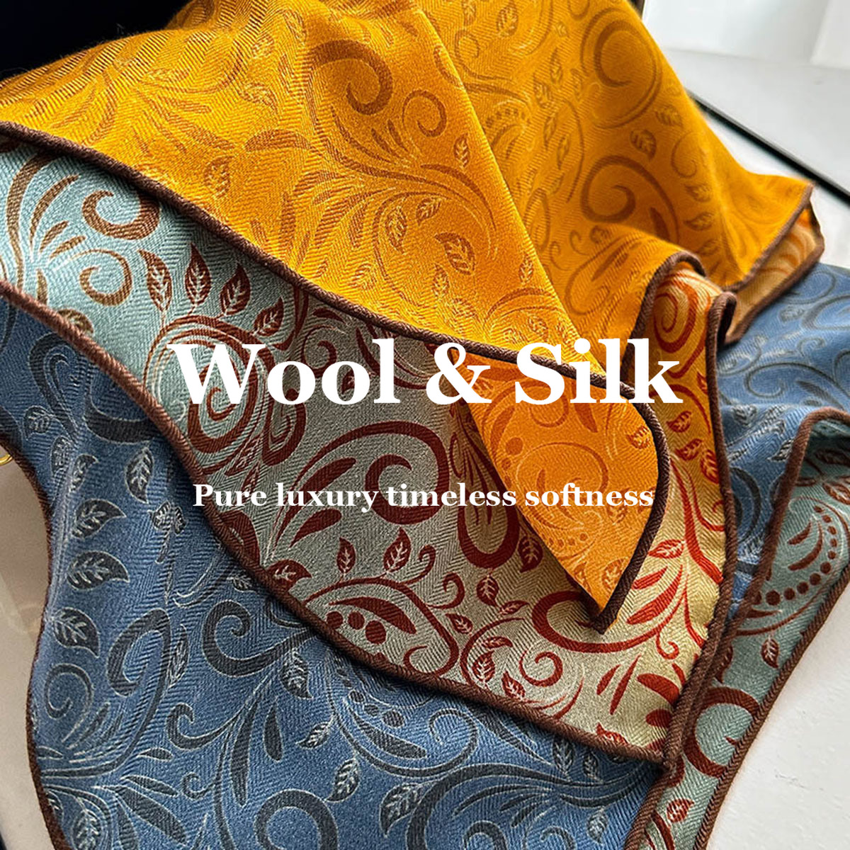82% Wool 18% Real Silk Scarf N - Silk Tie Woven のレビューと価格