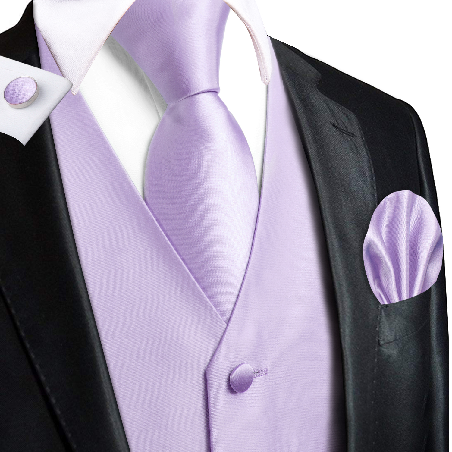 Hi-Tie Solid Voilet Lilac Mens - Men Formal Wear Vest のレビューと価格