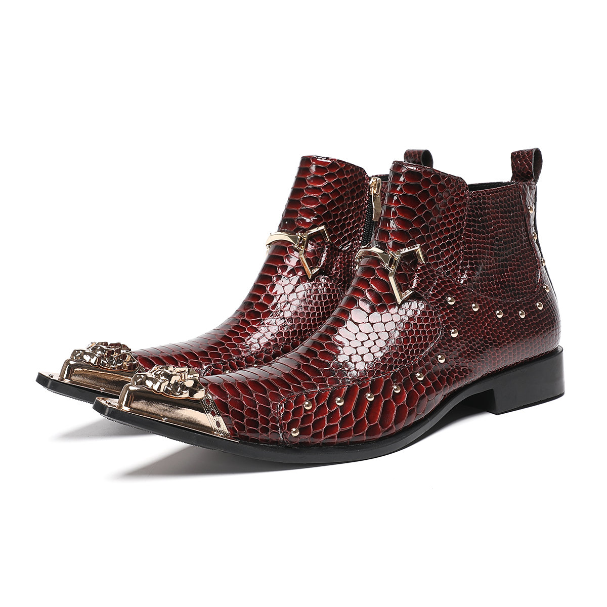 Fashion Metal Pointed Toe Genu - Men'S Formal Style のレビューと価格