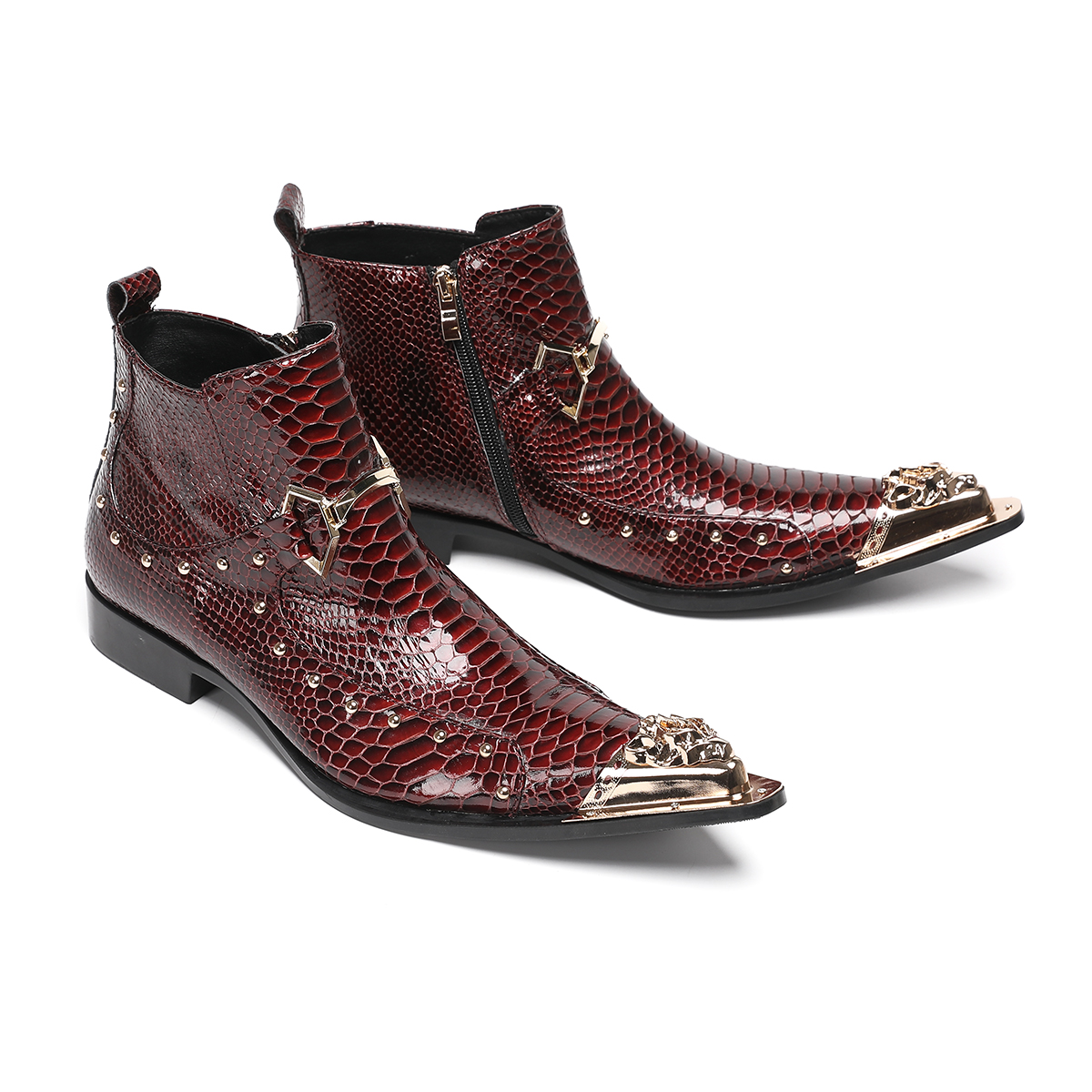 Fashion Metal Pointed Toe Genu - Men'S Formal Style のレビューと価格
