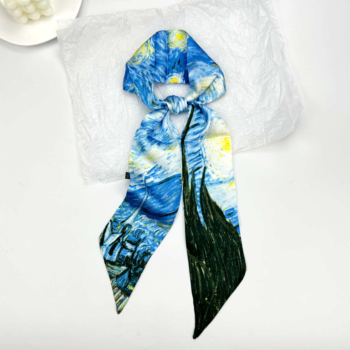 New Ribbon Silk Long Scarf Wom - Silk Tie Woven のレビューと価格