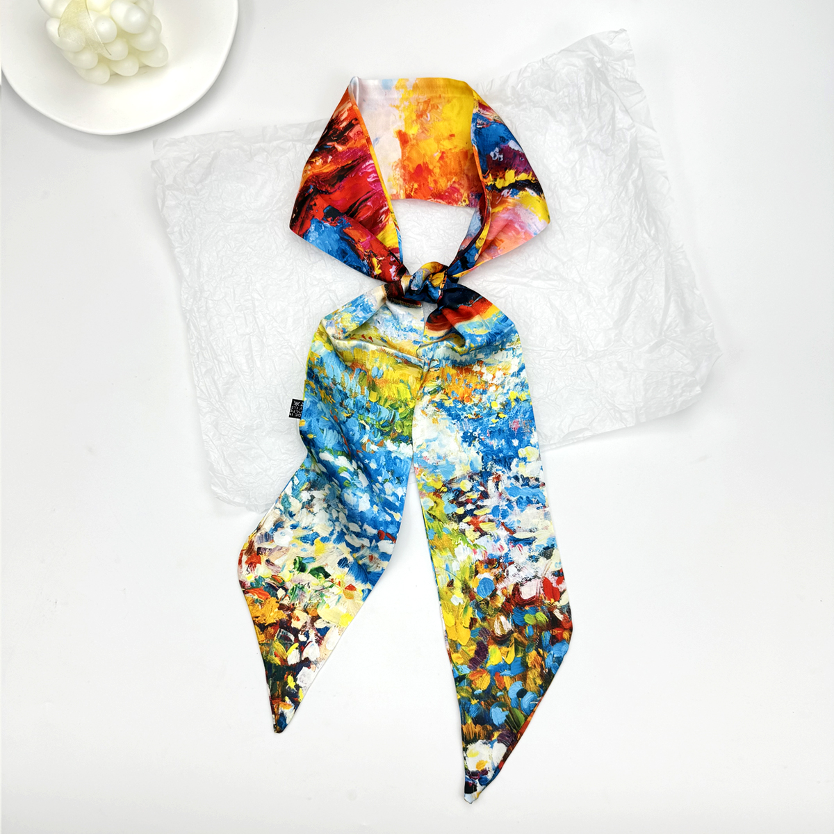 New Ribbon Silk Long Scarf Wom - Silk Tie Woven のレビューと価格