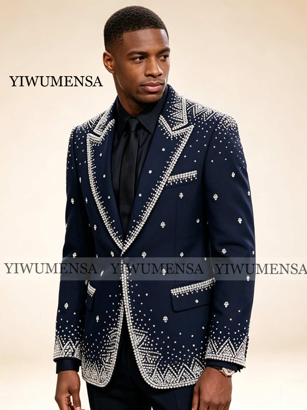 Brilliant Rhinestone Men Suit  - Formal Wear For Men In Wedding のレビューと価格