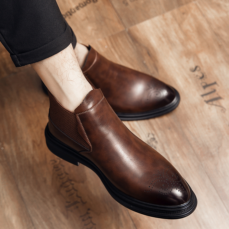 High-top leather shoes are ver - Men'S Formal Style のレビューと価格