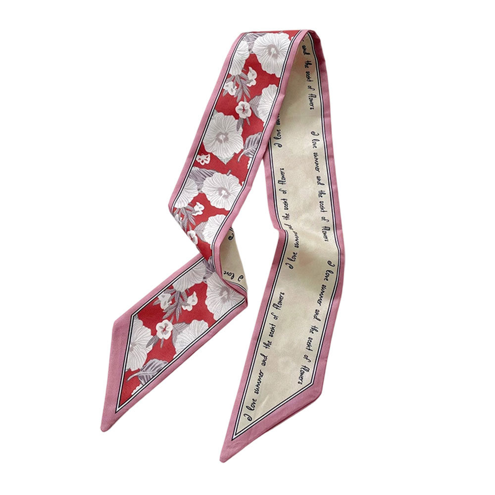 Floral Silk Satin Scarf Narrow - Silk Tie Woven のレビューと価格