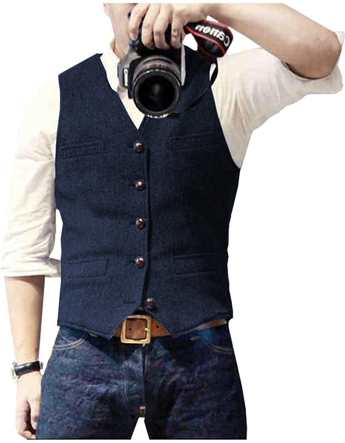 Men's Suit Vest V Neck Wool He - Men Formal Wear Vest のレビューと価格