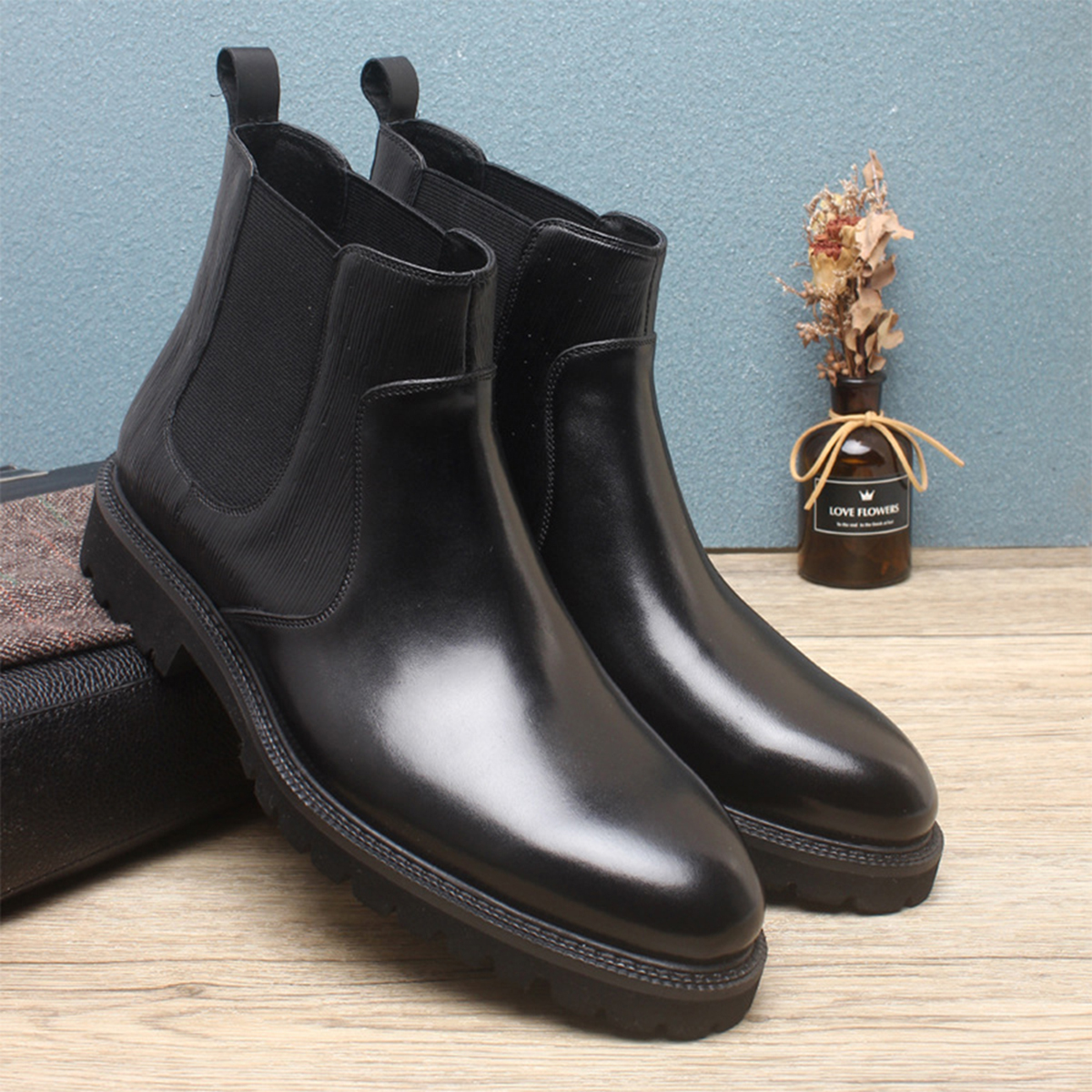 Men's Brown Leather Chelsea An - Men'S Formal Wear In Winter のレビューと価格