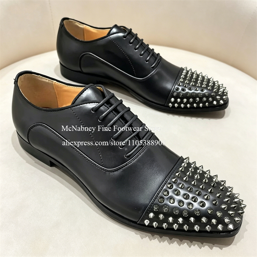 Spike Studs Leather Dress Shoe - Formal Wear For Men In Wedding のレビューと価格