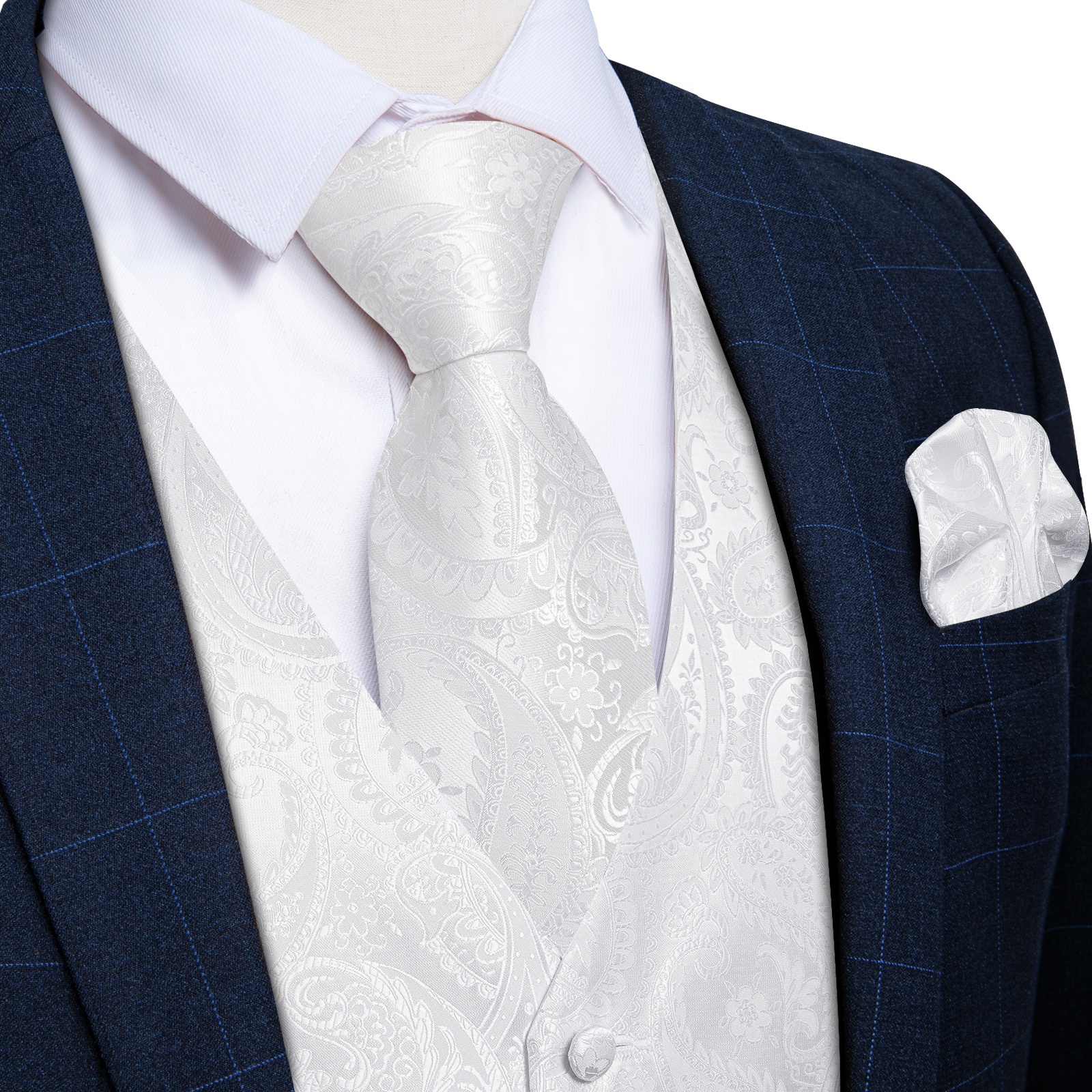 Pure White Wedding Vest for Ma - Men Formal Wear Vest のレビューと価格