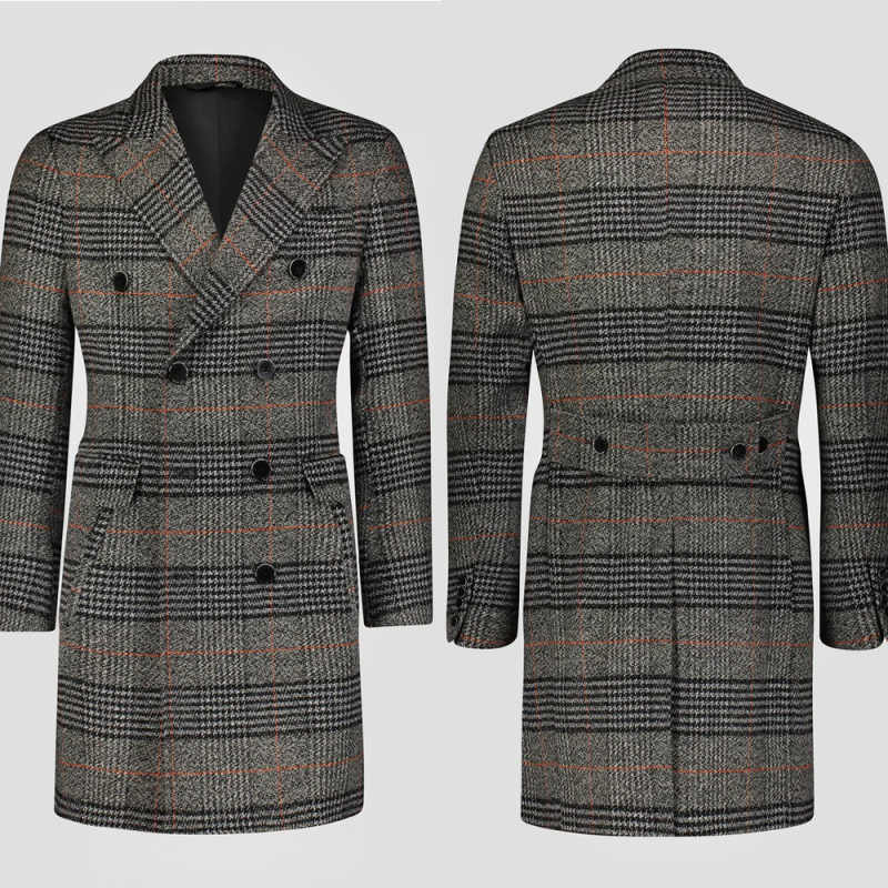 Modern Grid Woolen Blend Men O - Men'S Formal Wear In Winter のレビューと価格