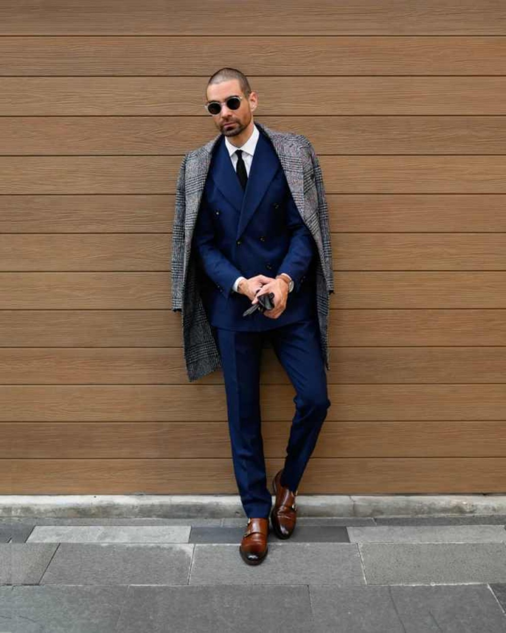 Modern Grid Woolen Blend Men O - Men'S Formal Wear In Winter のレビューと価格