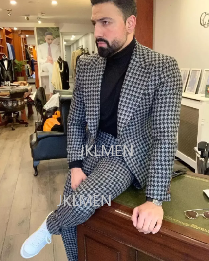 Houndstooth Mens Suits 2PCS We - Formal Wear For Men In Wedding のレビューと価格