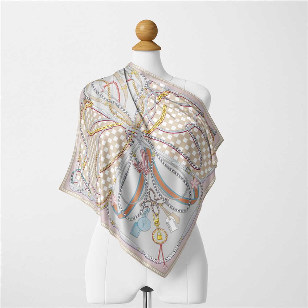 Twill Silk Scarf Woman Digital - Silk Tie Woven のレビューと価格